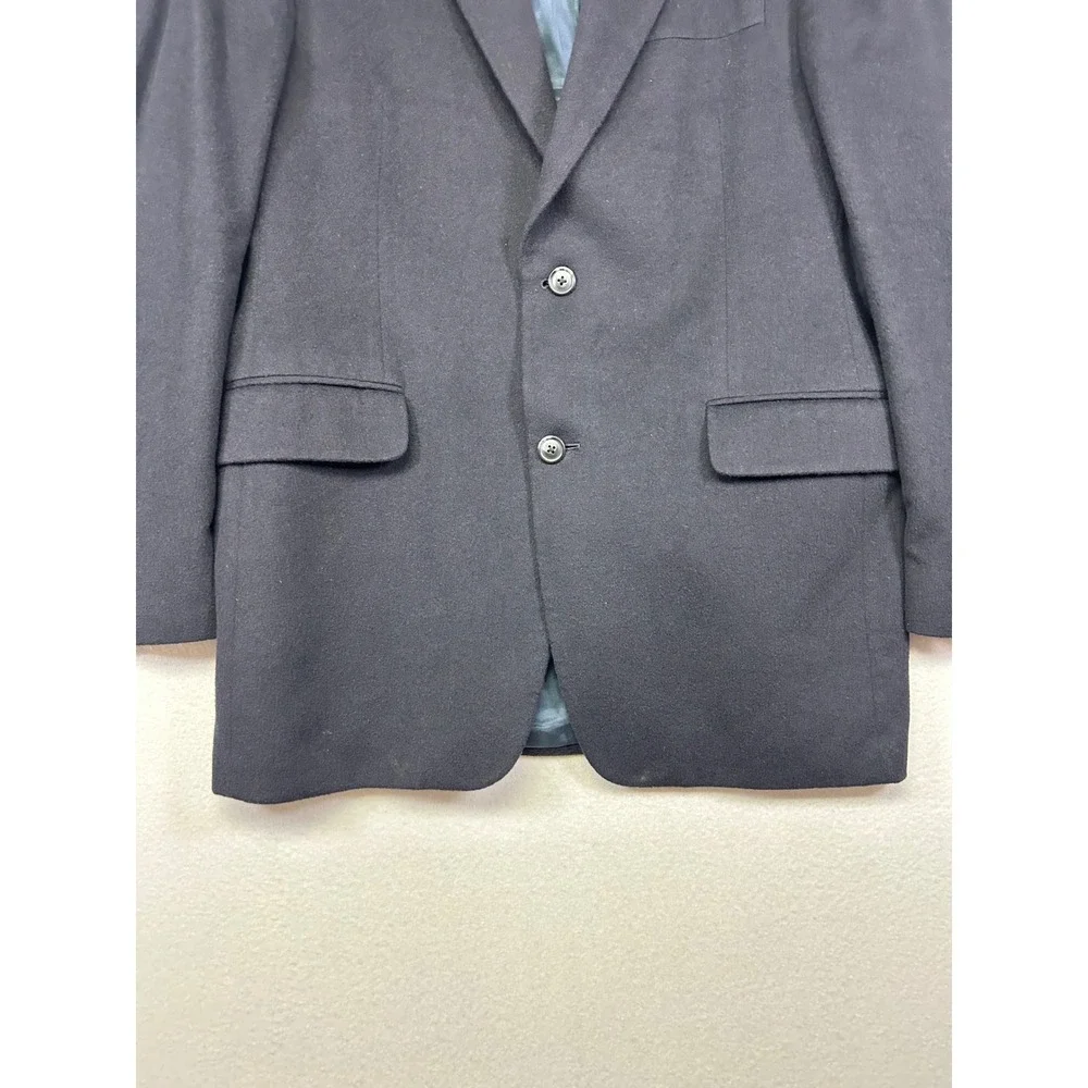 Quiet Luxury Arnold Brant Men 40R Navy Blue 100% Cashmere 2 Button Blazer Jacket